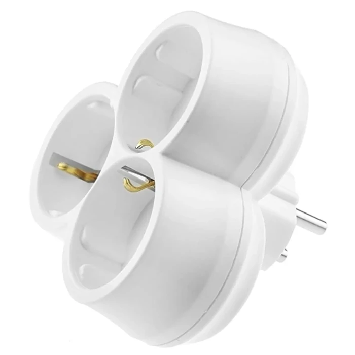 High-Quality White Triple Socket Splitter | Wholesale Plug Adapter
